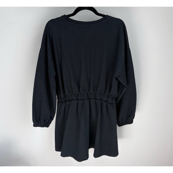 Anthropologie Daily Practice Wear Now Mini Dress XS Black Utility Grunge Goth - Picture 3 of 6